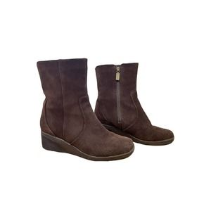 Blondo Brown Suede Leather Waterproof Wedge Ankle Boots Women’s 8M